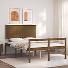 vidaXL Bed Frame med huvudgavel honungsbrun 4FT6 dubbel massivt trä 3195459