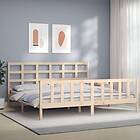 vidaXL Bed Frame med huvudgavel 180x200 cm massivt trä 3192116