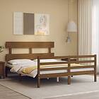 vidaXL Bed Frame med huvudgavel honungsbrun 160x200 cm massivt trä 3195104