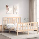 vidaXL Bed Frame med huvudgavel 140x200 cm massivt trä 3193141