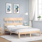 vidaXL Bed Frame med huvudgavel 140x200 cm massivt trä 3193531