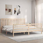 vidaXL Sängynrunko med huvudgavel 200x200 cm massivt trä 3194266