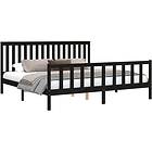 vidaXL Sängram med huvudgavel svart 200x200 cm massiv furu 3188230