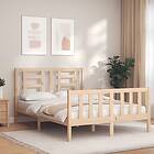 vidaXL Bed Frame med huvudgavel 140x200 cm massivt trä 3192881