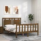 vidaXL Bed Frame med huvudgavel honungsbrun 120x200 cm massivt trä 3192164