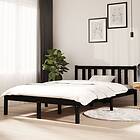 vidaXL Bed Frame svart massivt trä 120x190 cm 4FT 814858