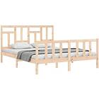 vidaXL Sängynrunko med huvudgavel 5FT King Size massivt trä 3193146