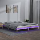 vidaXL Bed Frame LED 140x190 cm massivt trä 820651