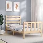 vidaXL Bed Frame med sänggavel 90x190 cm massivt trä 3192001