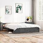 vidaXL Sängynrunko grå massiv furu 200x200 cm 815066