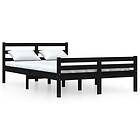 vidaXL Bed Frame svart massivt trä 140x200 cm 814823