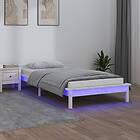 vidaXL Bed Frame LED vit 75x190 cm massivt trä 820632