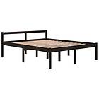 vidaXL Sängynrunko svart massiv furu 160x200 cm 810628