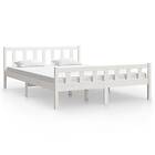 vidaXL Bed Frame vit massivt trä 150x200 cm 810685