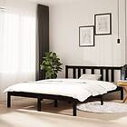 vidaXL Bed Frame svart massivt trä 135x190 cm 4FT6 814863