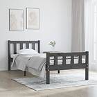 vidaXL Sängynrunko grå massivt trä 75x190 cm 2FT6 810641
