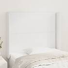 vidaXL Sengegavl med kanter vit 103x16x118/128 cm konstläder 3119525