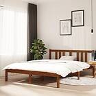 vidaXL Sängram honungsbrun massivt trä 140x190 cm 814867