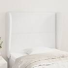 vidaXL Sengegavl med kanter vit 103x23x118/128 cm konstläder 3117901