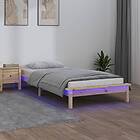 vidaXL Bed Frame LED 90x200 cm massivt trä 820591