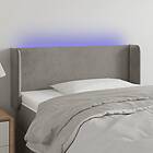 vidaXL Huvudgavel LED ljusgrå 103x16x78/88 cm sammet 3123138