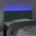 vidaXL Sengegavl LED mörkgrön 80x5x78/88 cm sammet 3121365