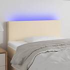 vidaXL Sänggavel LED gräddvit 100 x 5 78/88 cm tyg 3121327