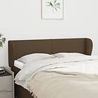 vidaXL Sengegavl med kanter mörkbrun 147x23x78/88 cm tyg 3116865