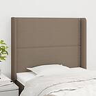 vidaXL Sänggavel med kanter taupe 103x16x118/128 cm tyg 3119434