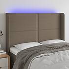 vidaXL Huvudgavel LED taupe 147x16x118/128 cm tyg 3123910