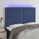 vidaXL Sänggavel LED blå 144x5x118/128 cm tyg 3122288