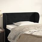 vidaXL Sengegavl med kanter svart 83x23x78/88 cm sammet 3117316