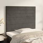 vidaXL Huvudgavlar 2 st mörkgrå 100x5x78/88 cm sammet 3116515