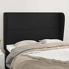 vidaXL Sengegavl med kanter svart 147x23x118/128 cm konstläder 3117766