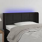 vidaXL Sänggavel LED svart 83x16x78/88 cm sammet 3123268