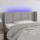 vidaXL Sengegavl LED ljusgrå 103x16x78/88 cm tyg 3123226