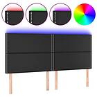 vidaXL Sänggavel LED svart 180x5x118/128 cm konstläder 3122386