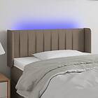 vidaXL Sänggavel LED taupe 93x16x78/88 cm tyg 3123460