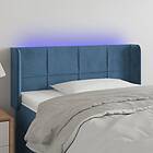 vidaXL Sänggavel LED mörkblå 83x16x78/88 cm sammet 3123270