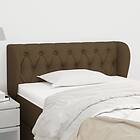 vidaXL Sengegavl med kanter mörkbrun 103x23x78/88 cm tyg 3117473