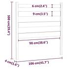 vidaXL Sengegavl vit 106x4x100 cm massiv furu 818406