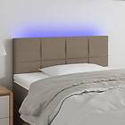 vidaXL Sänggavel LED taupe 90x5x78/88 cm tyg 3121598