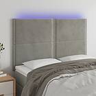 vidaXL Sänggavel LED ljusgrå 144x5x118/128 cm sammet 3122332