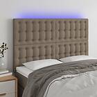vidaXL Huvudgavel LED taupe 144x5x118/128 cm tyg 3122860