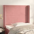 vidaXL Sänggavel med kanter rosa 103x16x118/128 cm sammet 3119487