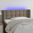 vidaXL Sengegavl LED taupe 93x16x78/88 cm tyg 3123656