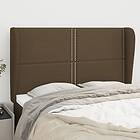 vidaXL Sengegavl med kanter mörkbrun 147x23x118/128 cm tyg 3117817