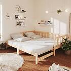 vidaXL Dagbädd utdragbar 2x(90x200) cm massiv furu 3083664