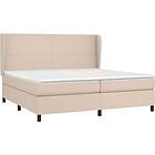 vidaXL Ramsäng med bäddmadrass cappuccino 200x200 cm konstläder 3128936