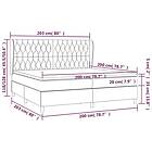 vidaXL Mattress base med madrass mörkgrå 200x200 cm tyg 3128790